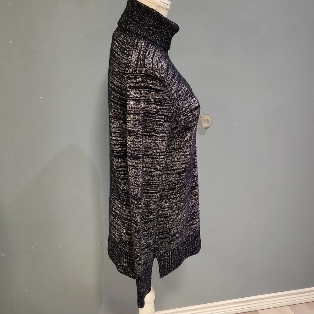 JCrew CottonWool Blend Heathered Navy Blue TurtleNeck Sweater Vintage Y2K Chunky